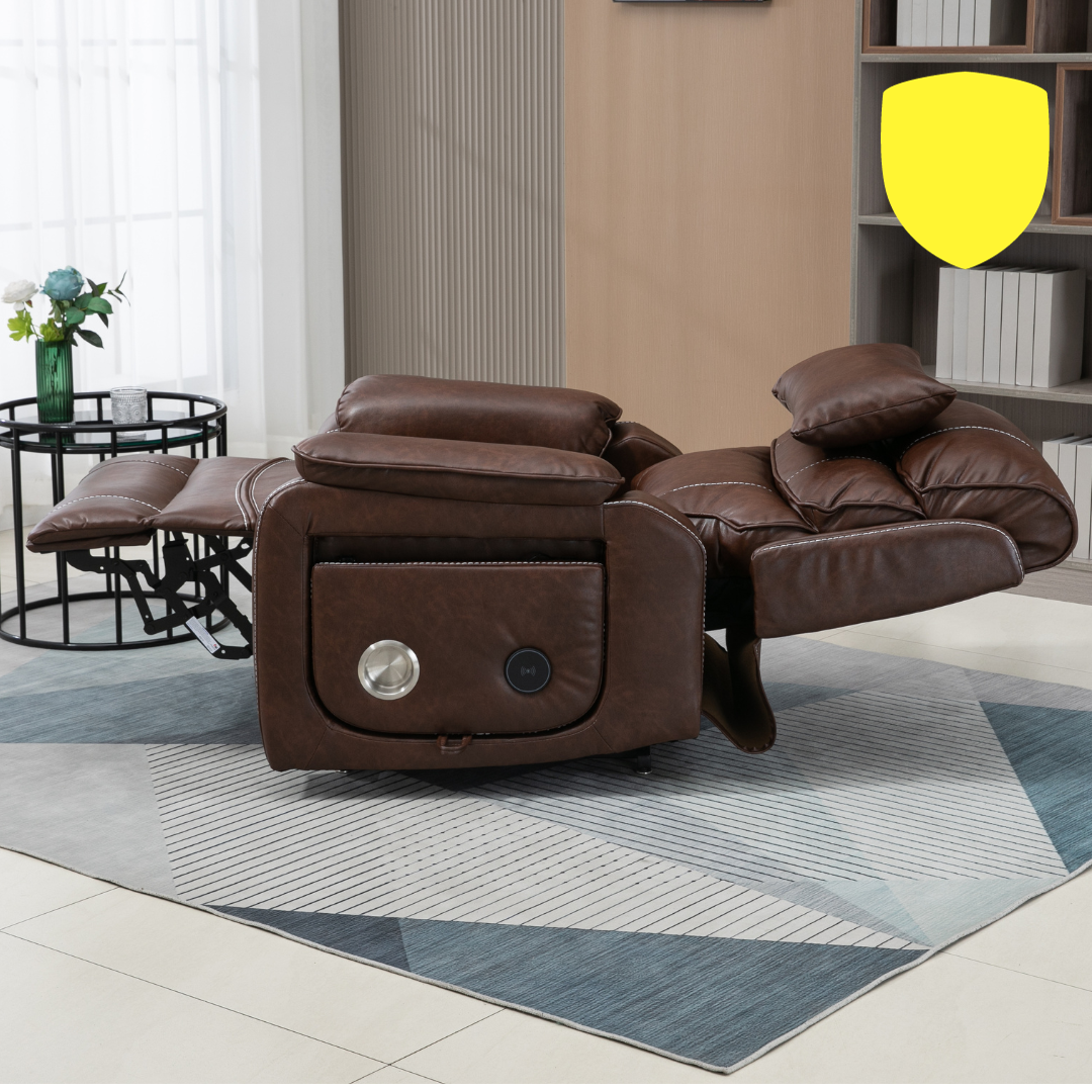 Oversized Power Lift Recliner Chair with Lumbar Pillow, Table Board, Cup  Holder, Wireless Charging, 180 Degrees Lying Flat, Heat and Massage, Large Recliner  Chair for Living Room, Light Brown 