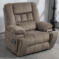 LuxQuad Lay Flat Lift Chair, 25.5 Inch Wide Seat, The First 4 Motors Lift Chair, Grey-Brown (FREE 2 Years Warranty)