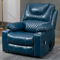 SleepingTitan Origin Lay Flat Lift Chair, 25.1 Inch Wide Seat 74.2 Inch Length, With Back Up Battery, Faux Leather Blue ‪(FREE 2 Years Warranty)