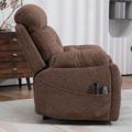 LuxQuad Lay Flat Lift Chair, 25.5 Inch Wide Seat, The First 4 Motors Lift Chair, Brown (FREE 2 Years Warranty)