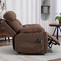 LuxQuad Lay Flat Lift Chair, 25.5 Inch Wide Seat, The First 4 Motors Lift Chair, Brown (FREE 2 Years Warranty)