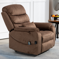 Knight Lay Flat Lift Chair, 24.8 Inch Wide Seat 74.8 Inch Length, Dual Motors, Wireless Charging Side Table, Brown ‪‪(FREE 2 Years Warranty).