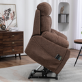 LuxQuad Lay Flat Lift Chair, 25.5 Inch Wide Seat, The First 4 Motors Lift Chair, Brown (FREE 2 Years Warranty)