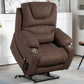 SleepingTitan Origin Lay Flat Lift Chair, 25.1 Inch Wide Seat 74.2 Inch Length, Dark Brown  ‪(FREE 2 Years Warranty).