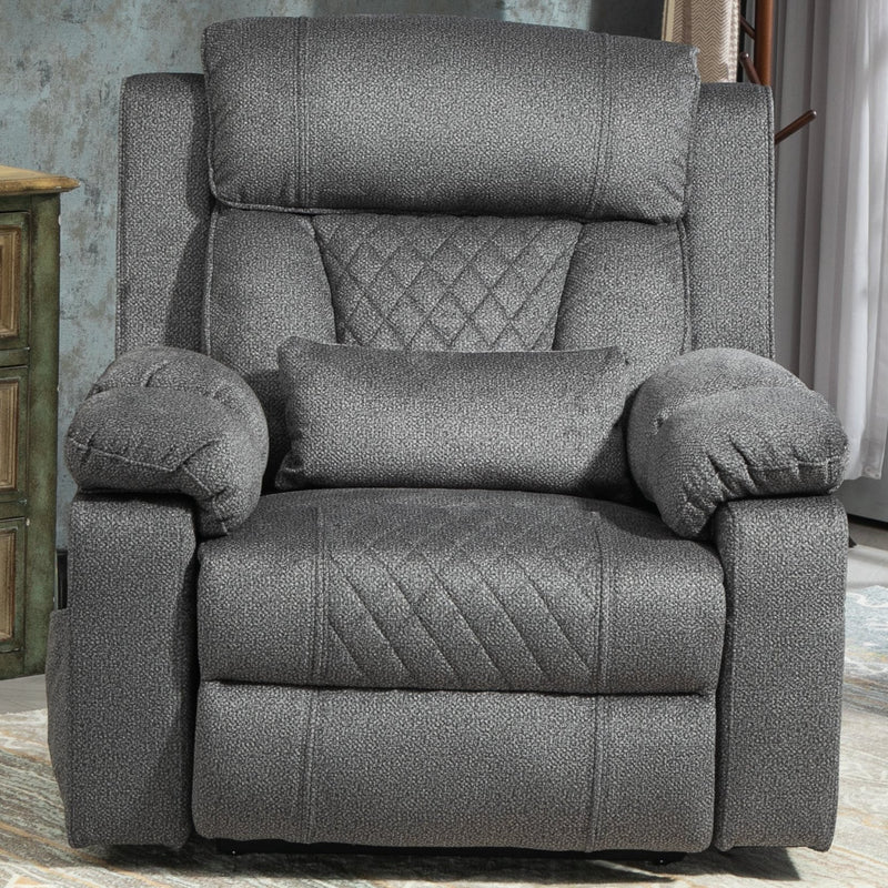 StashEase Lift Chair Lay Flat Recliner, 28 Inch Wide Seat, 73 Inch Reclined Length, With Heat And Massage, Hidden Storage, With Cup Holder Brown, Grey, Coffee (FREE 2 Years Warranty)