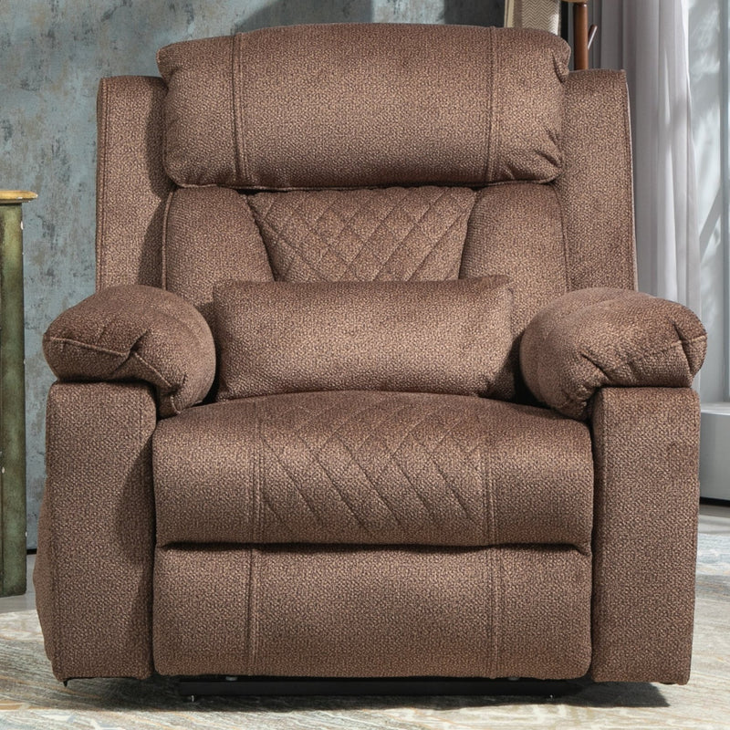 StashEase Lift Chair Lay Flat Recliner, 28 Inch Wide Seat, 73 Inch Reclined Length, With Heat And Massage, Hidden Storage, With Cup Holder Brown, Grey, Coffee (FREE 2 Years Warranty)