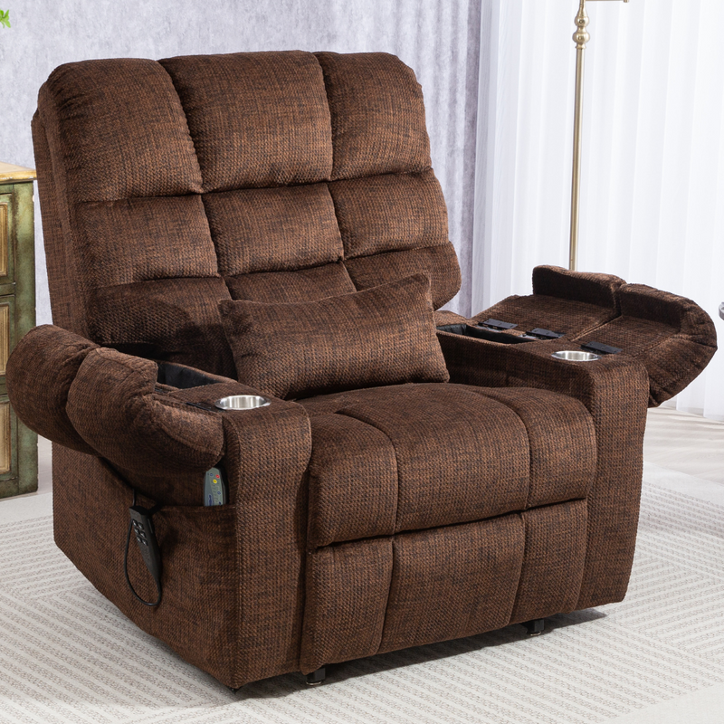 ZeroG Lift Chair, Zero Gravity Lay Flat Recliner, Upgraded Lift with Heat and Massage (FREE 2 Years Warranty).