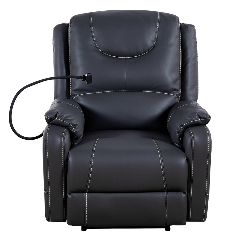 CloudFloat Recliner Chair with Heat and Massage, 139 Degree True Zero Gravity, with Heat and Massage Faux Leather Black (FREE Eye Massager)