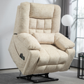 LuxQuad Lay Flat Lift Chair, 25.5 Inch Wide Seat, The First 4 Motors Lift Chair, Cream (FREE 2 Years Warranty)