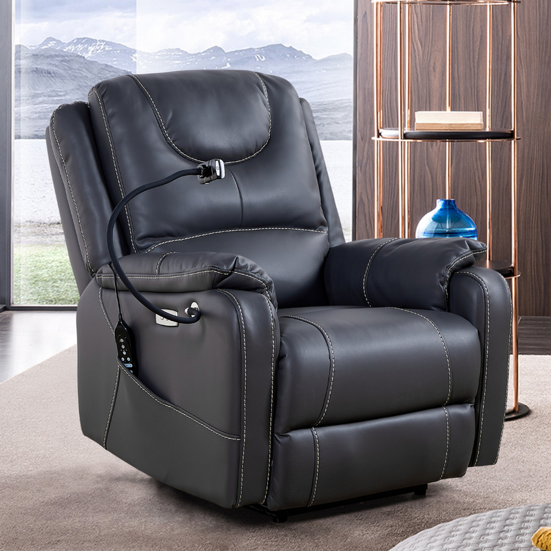 CloudFloat Recliner Chair with Heat and Massage, 139 Degree True Zero Gravity, with Heat and Massage Faux Leather Black (FREE Eye Massager)