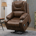 SleepingTitan Origin Lay Flat Lift Chair, 25.1 Inch Wide Seat 74.2 Inch Length, With Back Up Battery, Faux Leather Brown ‪(FREE 2 Years Warranty)