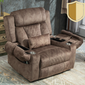 StashEase Lift Chair Lay Flat Recliner, 28 Inch Wide Seat, 73 Inch Reclined Length, With Heat And Massage, Hidden Storage, With Cup Holder Brown, Grey, Coffee (FREE 2 Years Warranty)