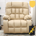 BulkyRiser Lift Chair for Big, 25 Inch Wide Seat with Heat and Massage, with Back Up Battery,  Beige ‪(FREE 2 Years Warranty)