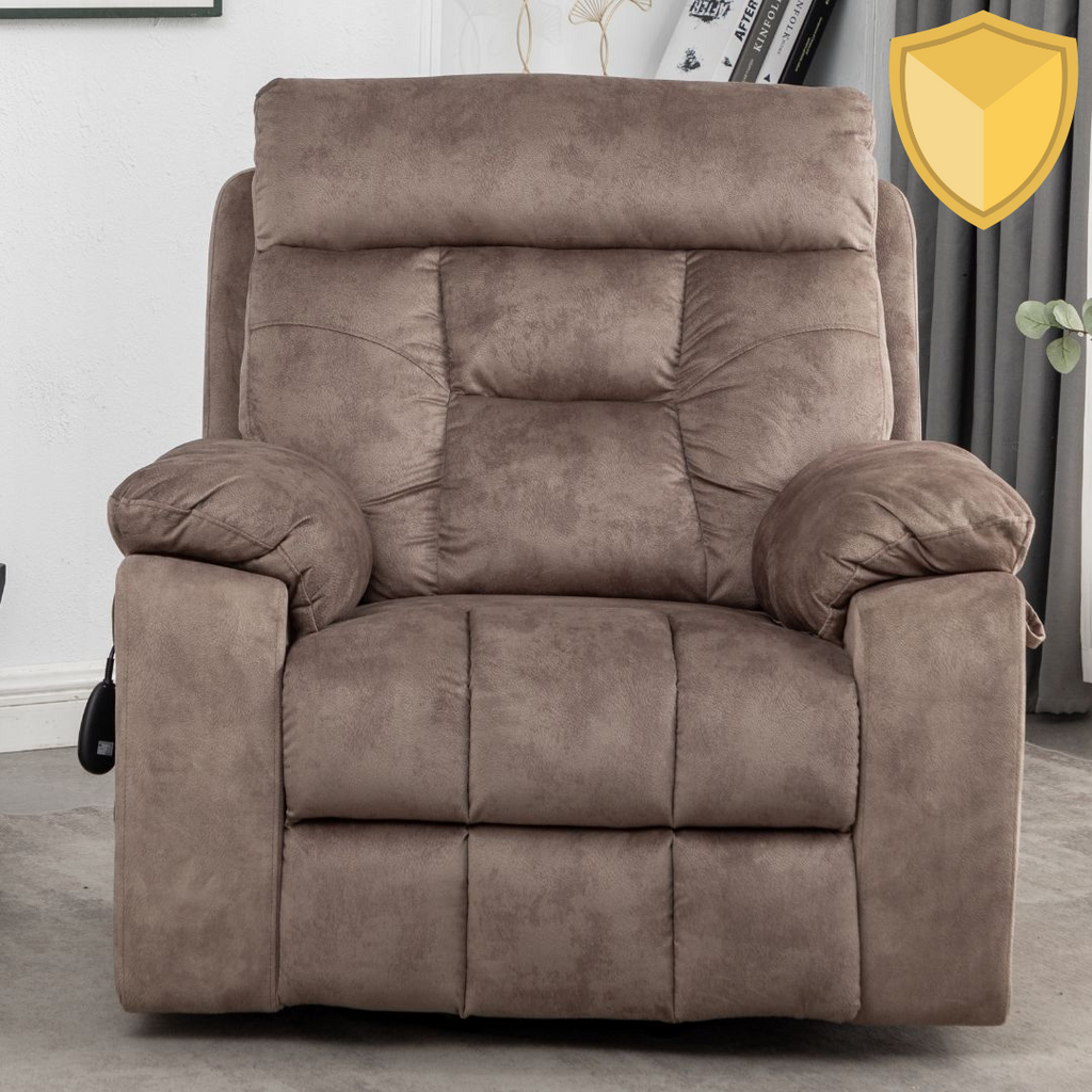 Castle Oversized Lift Chair, 26 Inch Wide Seat with Heat and Massage, Hidden Cup Holder, Camel‪ (FREE 2 Years Warranty)