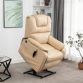 SleepingTitan Lift Chair, Extra Wide with Dual Motor, 180° Lay Flat Recliner, Heat and Massage, Beige ‪(FREE 2 Years Warranty)