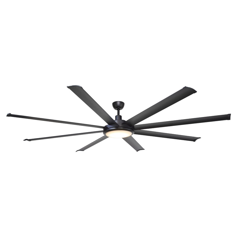 75"Iron Copper Aluminum Matt Black Indoor Ceiling Fan (8-Blade)
